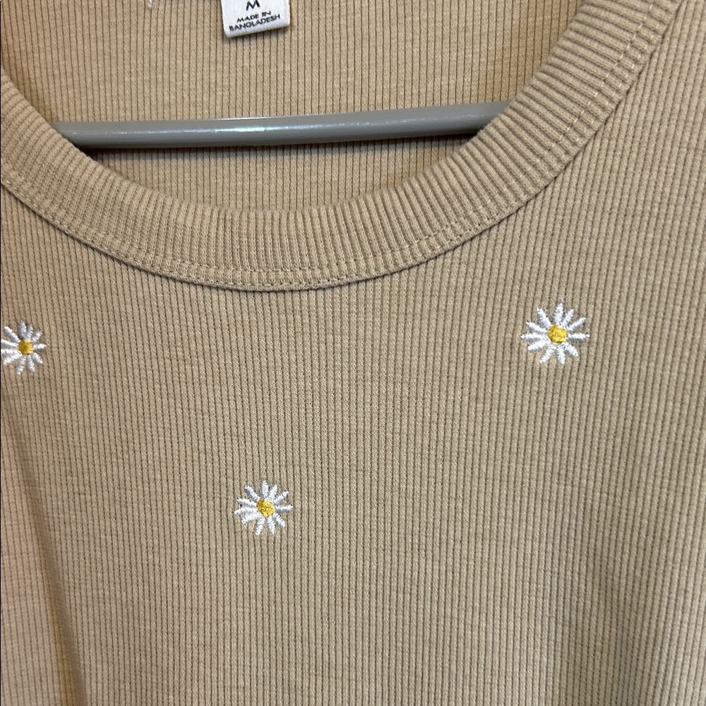 Rebellious One Beige Ribbed Knit Top - Picture 3 of 5